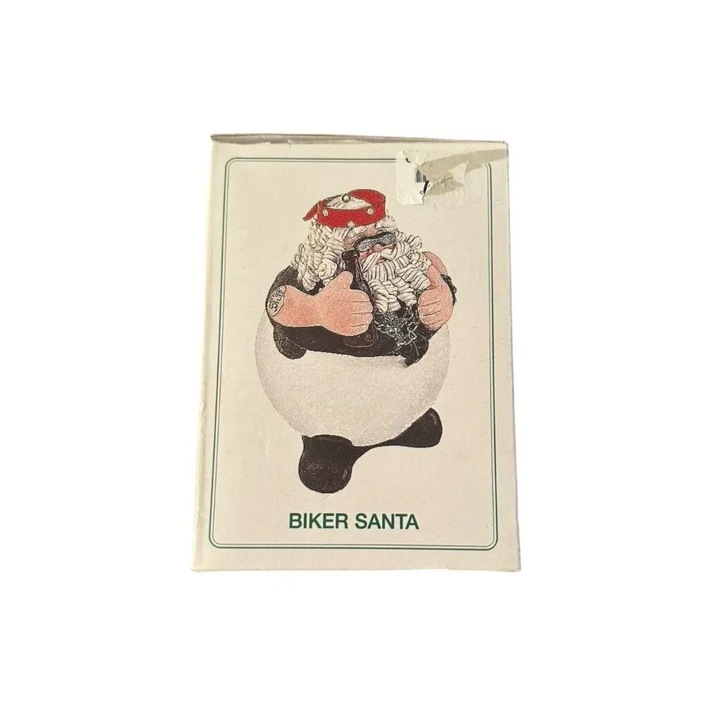 Dept 56 Christmas Santa Biker Round Ornament Tattoo VTG Born to Be Wild 18447 6